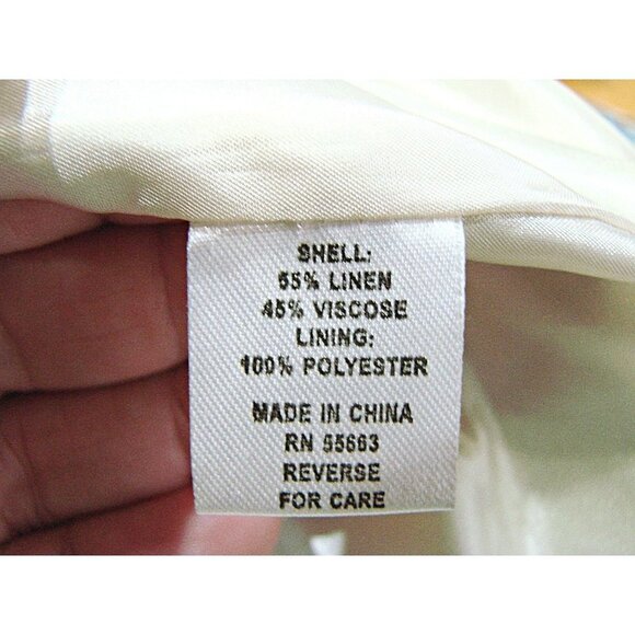 For Cynthia Jacket Blazer Womens Multicolor Floral Linen Open Front Size PM - Picture 10 of 12